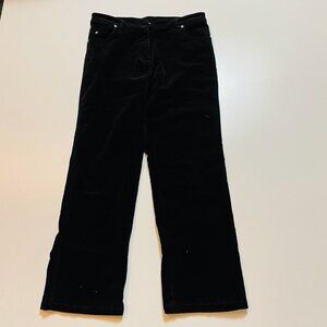 Woolrich Pant Trouser Cordroy Velvet Black Straight Leg Boot Cut Petite Winter 8